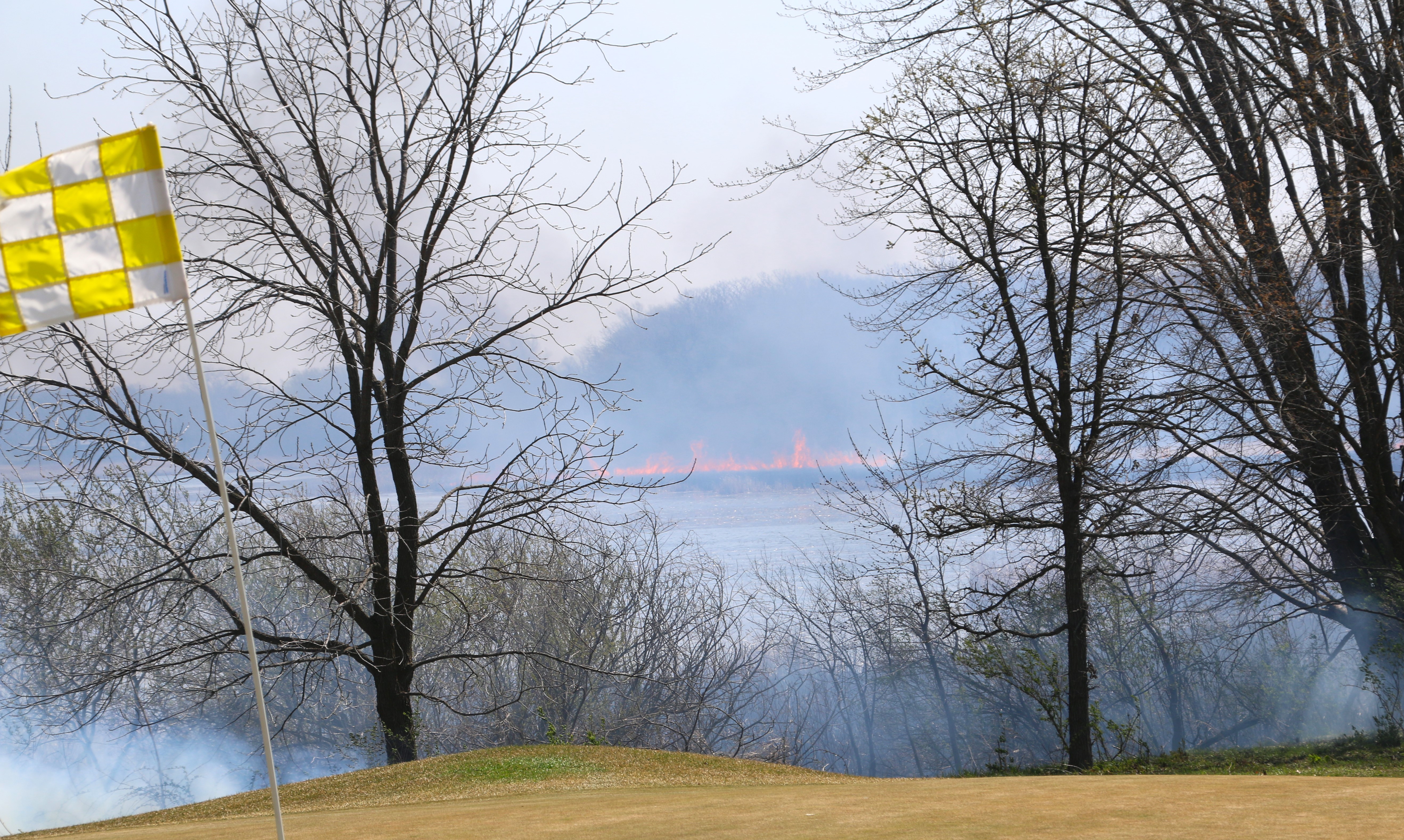 Blooming Prairie, fire, 2024, oak glen lake
