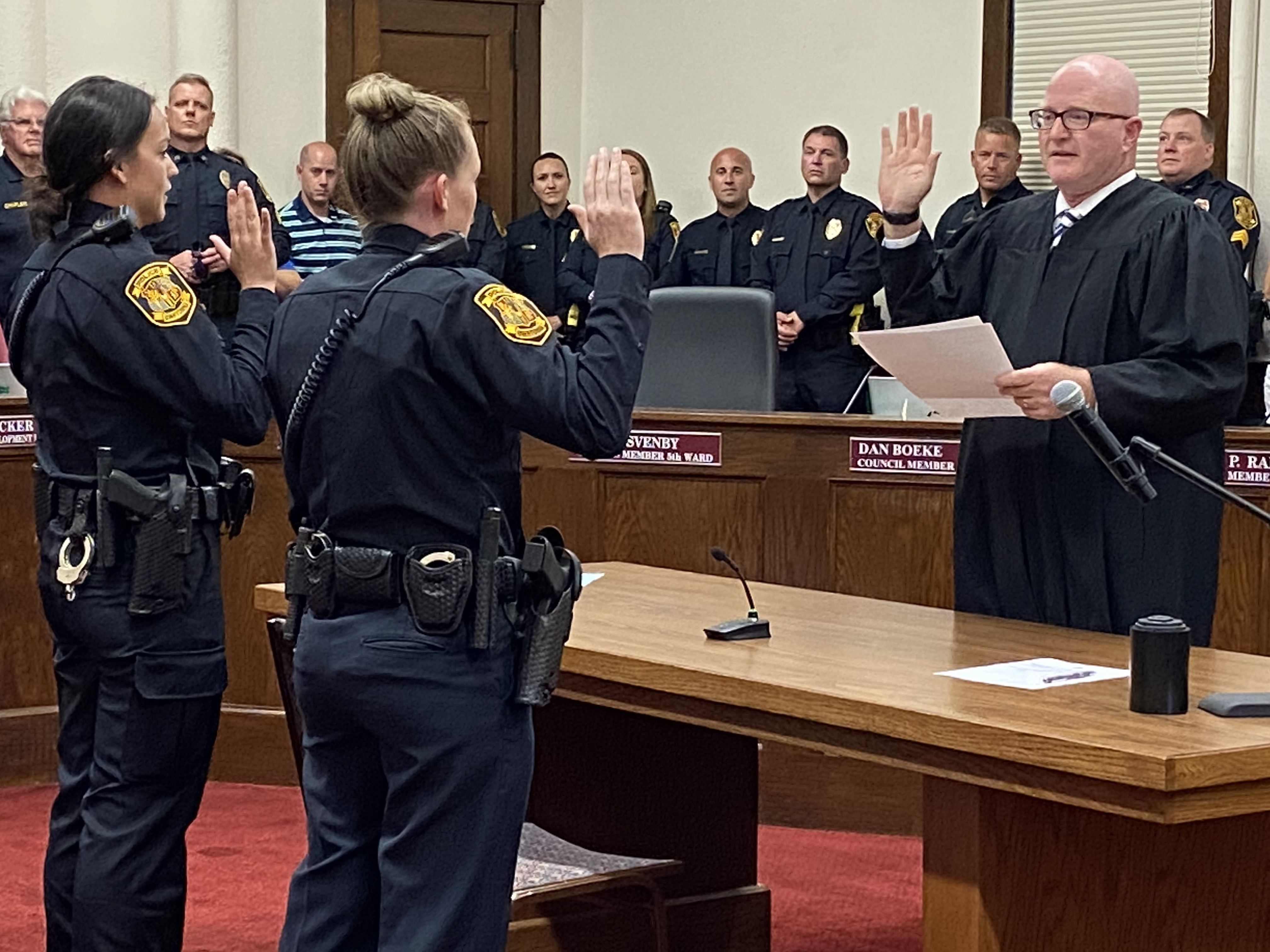 New Owatonna police officers, police, near me, sworn in