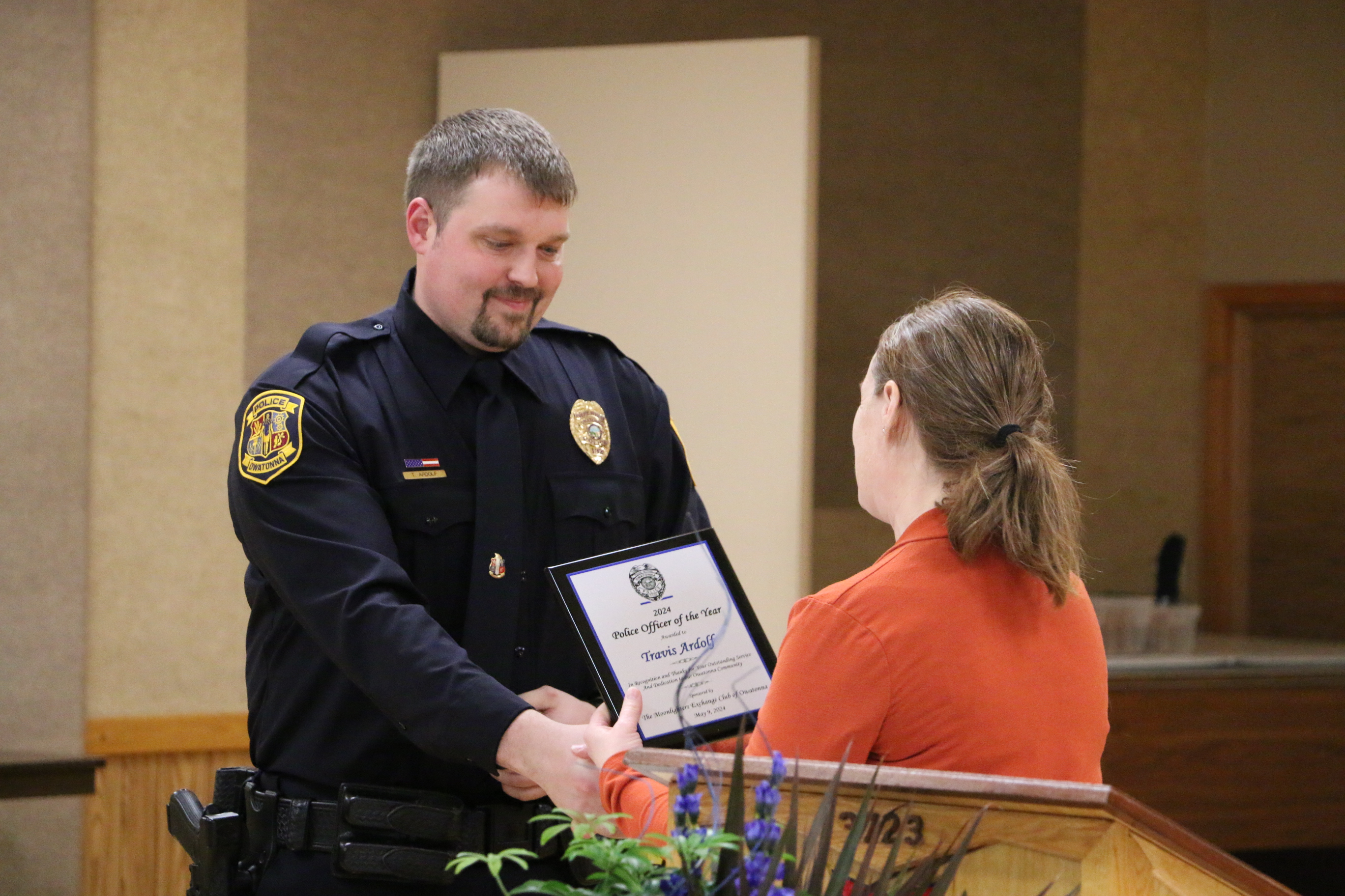 police officer of the year, travis ardolf, owatonna, moonlighters